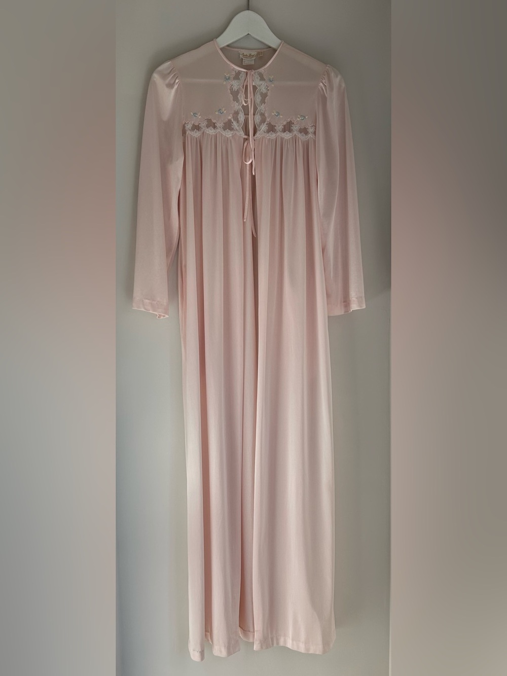 Vintage Lingerie Pink Nylon Nightgown Robe Cover - Picture 3 of 8